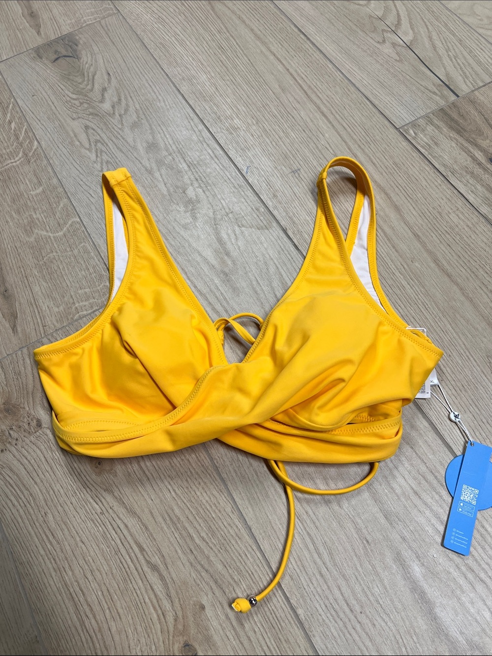 Cupshe Yellow Twist Front Bikini Top